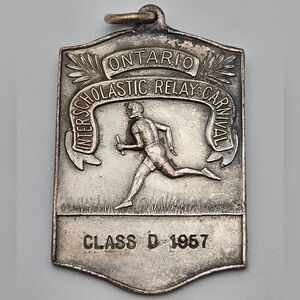 1957 Ontario Interscholastic Relay Carnival Class D Medal Vintage